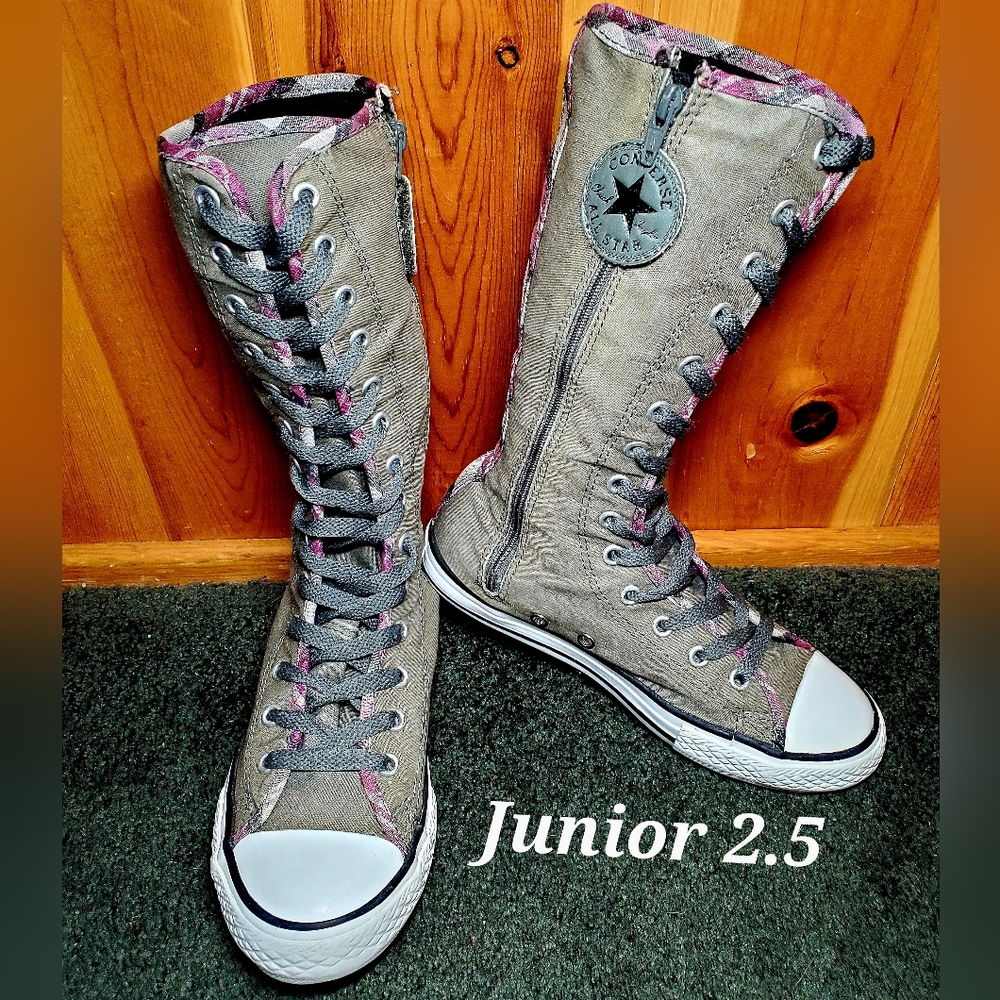 RARE Vintage Converse All Star Knee/Calf high X-HI Junior 2.5
